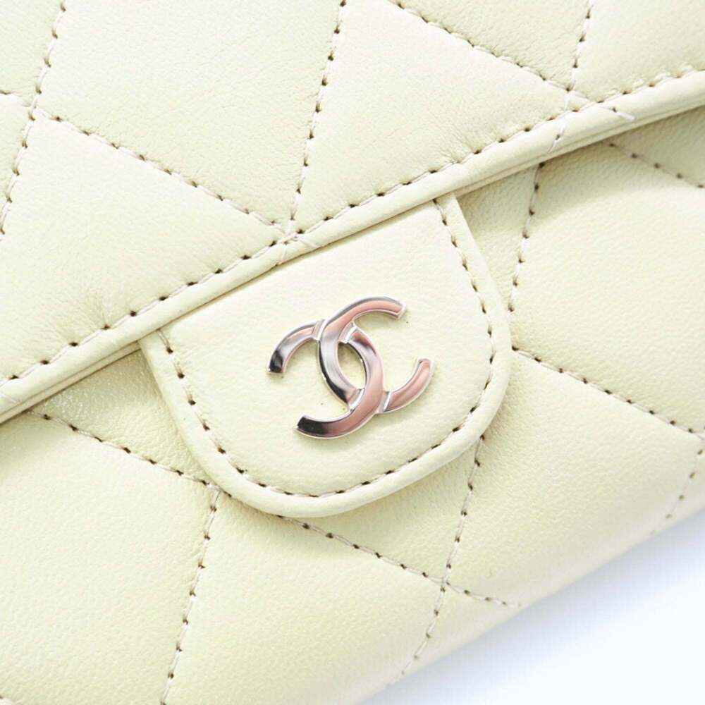 CHANEL Yellow Lambskin Leather Wallet - Picture 9 of 13